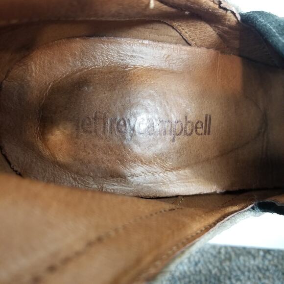 Jeffrey Campbell Optimum Black Gray Suede Ankle Boots Booties Size 9 - Picture 7 of 9